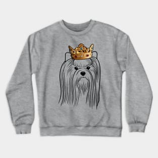 Biewer Terrier Dog King Queen Wearing Crown Crewneck Sweatshirt